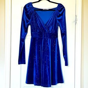Velvet Royal Blue Cocktail Dress